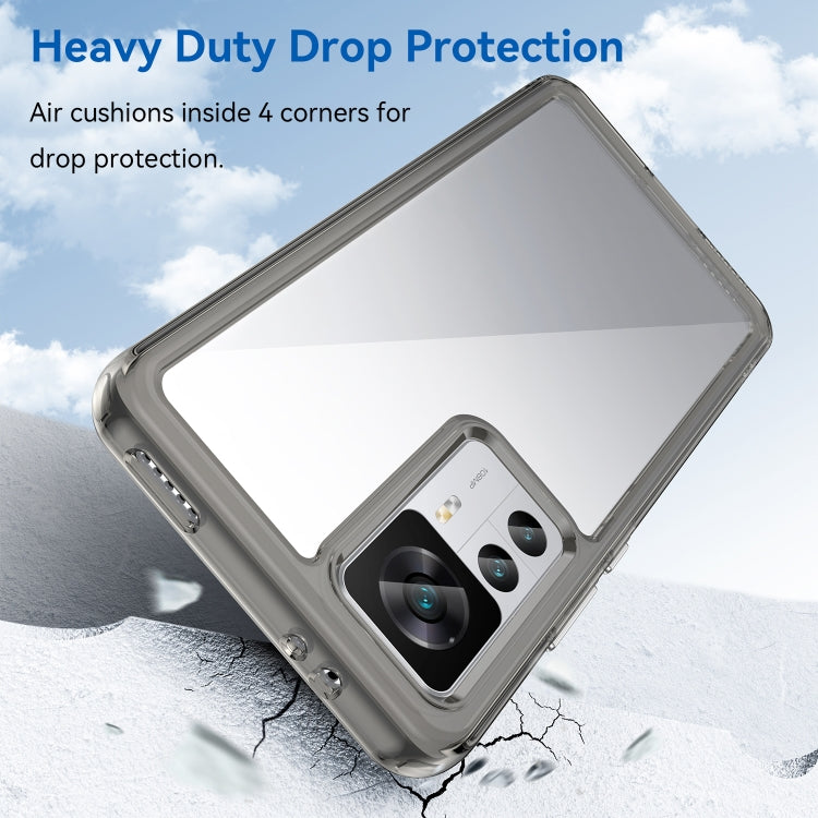 For Xiaomi Redmi K50 Ultra/Xiaomi 12T/Xiaomi 12T Pro Colorful Series Acrylic + TPU Phone Case(Transparent Grey) - free shipping - PMC TechLife - Order now!