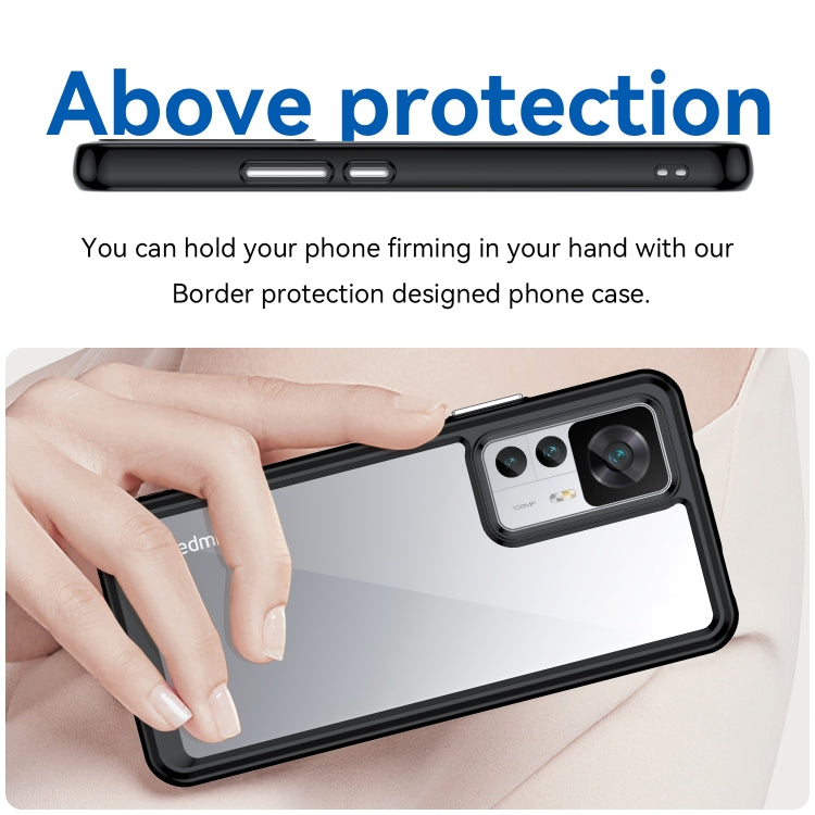 For Xiaomi Redmi K50 Ultra/Xiaomi 12T/Xiaomi 12T Pro Colorful Series Acrylic + TPU Phone Case(Black) - free shipping - PMC TechLife - Order now!