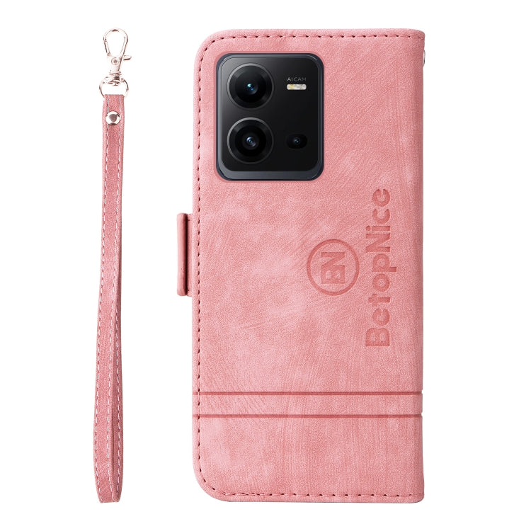 For vivo V25 / V25e 4G Global BETOPNICE Dual-side Buckle Leather Phone Case(Pink) - vivo Cases by BETOPNICE | Online Shopping South Africa | PMC TechLife | Buy Now Pay Later Mobicred