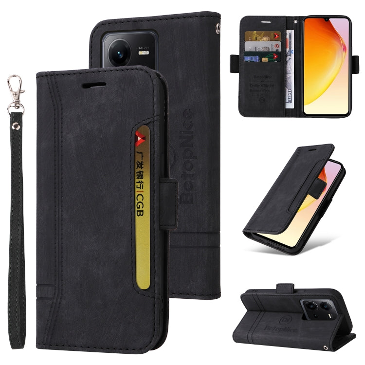 For vivo V25 / V25e 4G Global BETOPNICE Dual-side Buckle Leather Phone Case(Black) - vivo Cases by BETOPNICE | Online Shopping South Africa | PMC TechLife