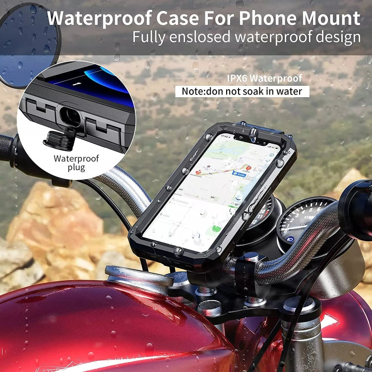 Kewig M18S-A2 Motorcycle / Bicycle Rearview Mirror Wireless Charging Waterproof Box Mobile Phone Holder - free shipping - PMC TechLife - Order now!