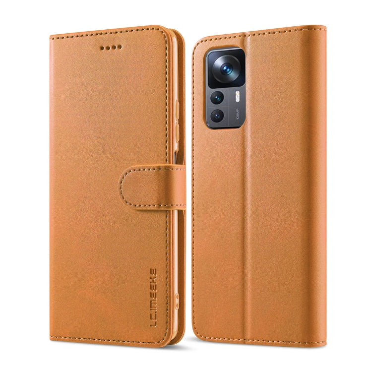 For Xiaomi 12T / 12T Pro LC.IMEEKE Calf Texture Leather Phone Case(Yellow) - free shipping - PMC TechLife - Order now!