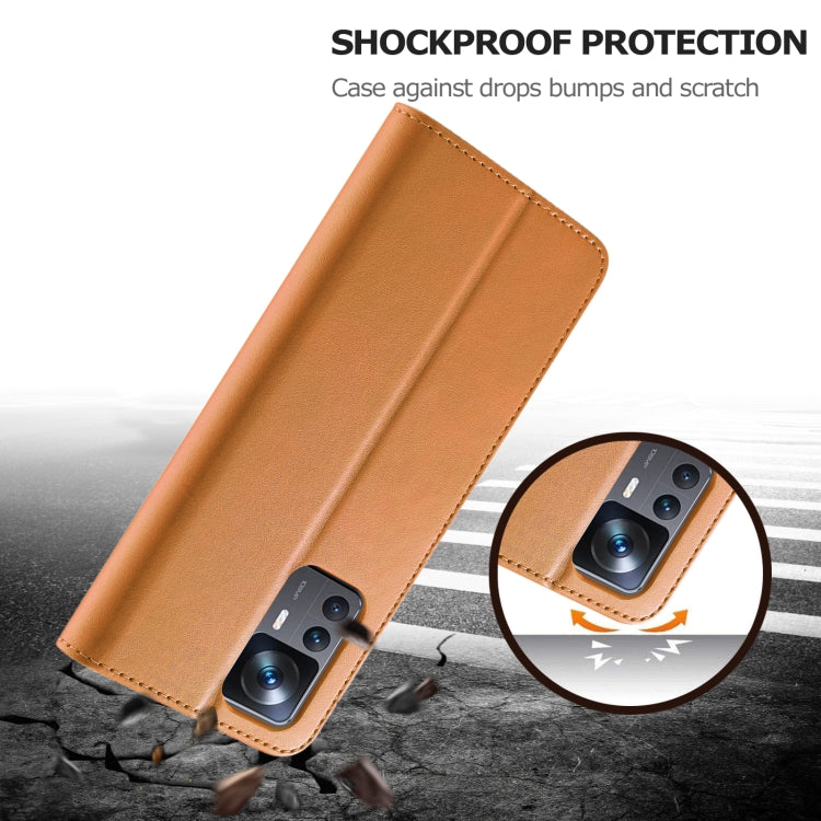 For Xiaomi 12T / 12T Pro LC.IMEEKE Calf Texture Leather Phone Case(Yellow) - free shipping - PMC TechLife - Order now!