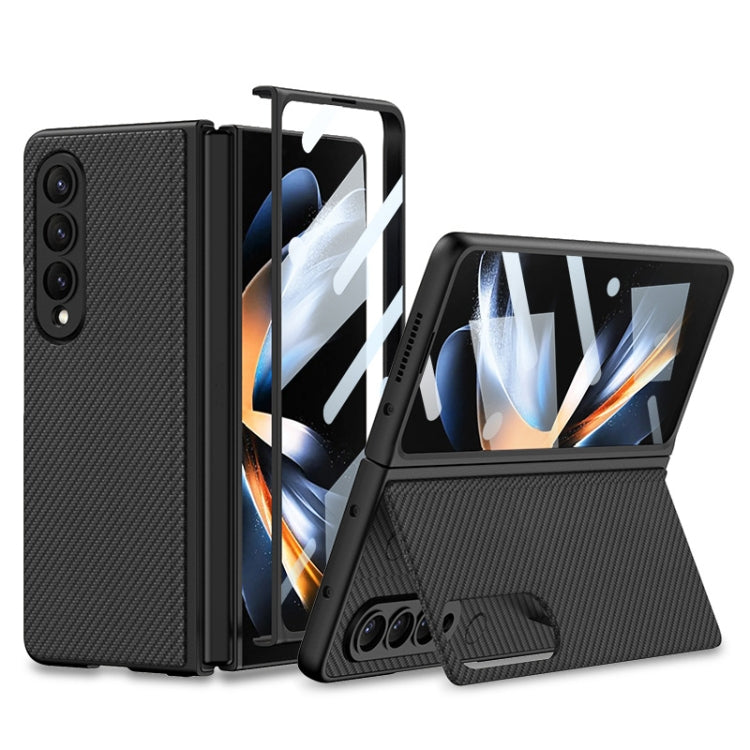 For Samsung Galaxy Z Fold4 GKK Integrated Ultra-thin Folding Leather Phone Case with Stand(Carbon Fiber) - Galaxy Z Fold4 5G Cases by GKK | Online Shopping South Africa | PMC TechLife | Buy Now Pay Later Mobicred
