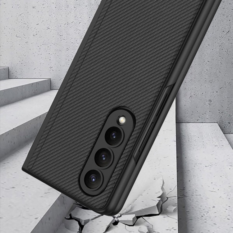 For Samsung Galaxy Z Fold4 GKK Integrated Ultra-thin Folding Leather Phone Case with Stand(Carbon Fiber) - Galaxy Z Fold4 5G Cases by GKK | Online Shopping South Africa | PMC TechLife | Buy Now Pay Later Mobicred