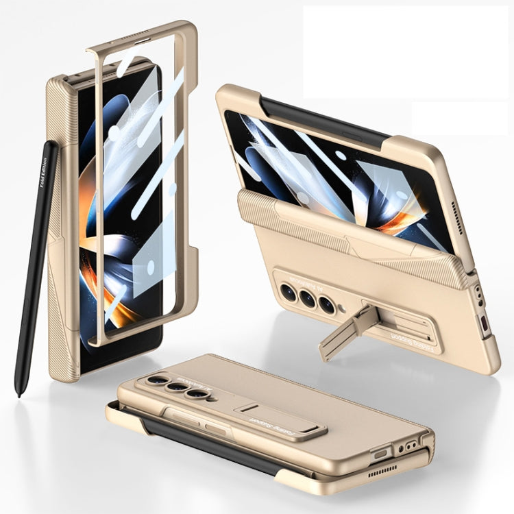 For Samsung Galaxy Z Fold4 GKK Integrated Magnetic Folding Phone Case with Pen Slot(Champagne Gold) - Galaxy Z Fold4 5G Cases by GKK | Online Shopping South Africa | PMC TechLife | Buy Now Pay Later Mobicred