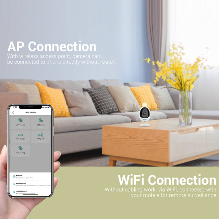 ESCAM QF006 3MP 1296P HD Indoor Wireless PTZ IP Camera IR Night Vision AI Humanoid Detection Home Security CCTV Monitor, Plug Type:UK Plug(White) - free shipping - PMC TechLife - Order now!