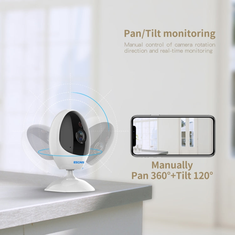 ESCAM QF006 3MP 1296P HD Indoor Wireless PTZ IP Camera IR Night Vision AI Humanoid Detection Home Security CCTV Monitor, Plug Type:US Plug(White) - free shipping - PMC TechLife - Order now!