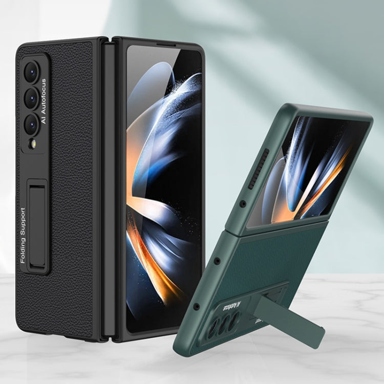 For Samsung Galaxy Z Fold4 GKK Ultra-thin Plain Leather Full Phone Case with Stand(Forest Green) - free shipping - PMC TechLife - Order now!