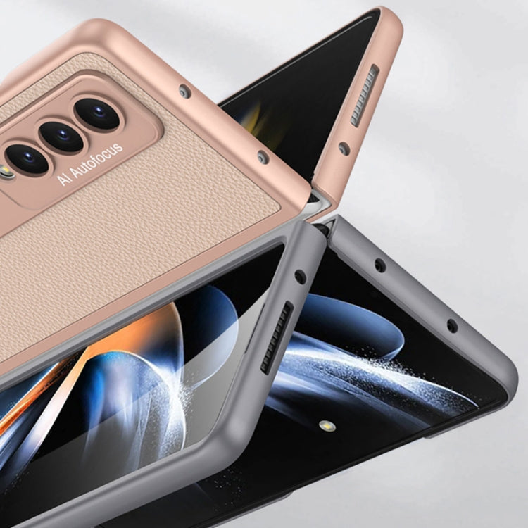 For Samsung Galaxy Z Fold4 GKK Ultra-thin Plain Leather Full Phone Case with Stand(Forest Green) - free shipping - PMC TechLife - Order now!