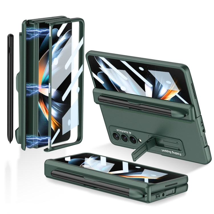 For Samsung Galaxy Z Fold4 GKK Magnetic Hinge Flip Phone Case with Holder & Pen Slot(Night Green) - Galaxy Z Fold4 5G Cases by GKK | Online Shopping South Africa | PMC TechLife | Buy Now Pay Later Mobicred