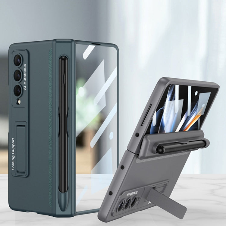 For Samsung Galaxy Z Fold4 GKK Magnetic Hinge Flip Phone Case with Holder & Pen Slot(Wine Red) - Galaxy Z Fold4 5G Cases by GKK | Online Shopping South Africa | PMC TechLife | Buy Now Pay Later Mobicred