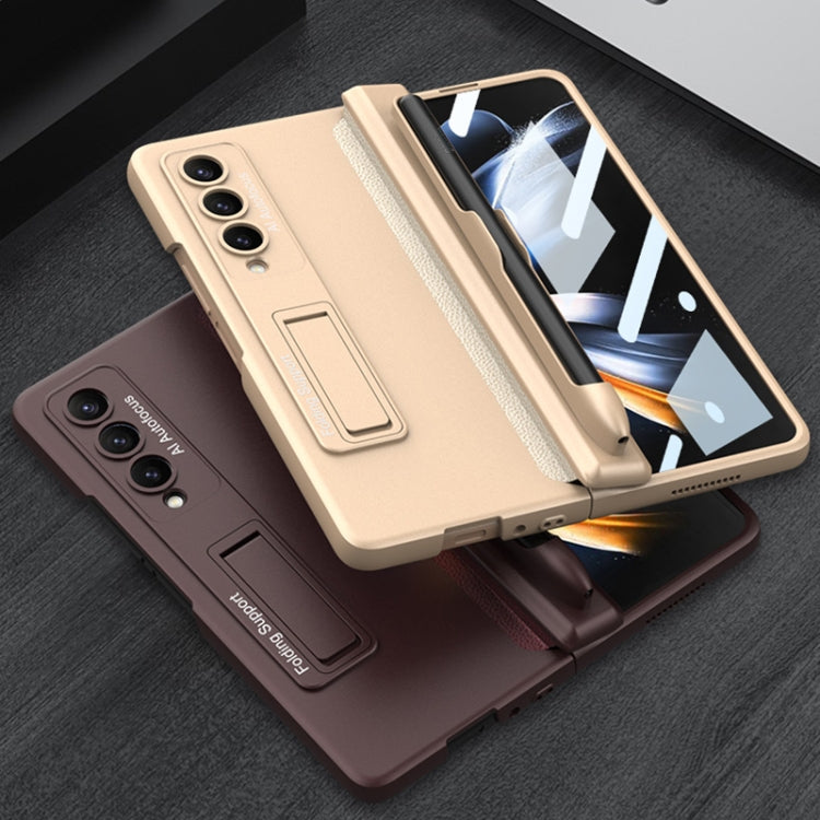 For Samsung Galaxy Z Fold4 GKK Magnetic Hinge Flip Phone Case with Holder & Pen Slot(Wine Red) - Galaxy Z Fold4 5G Cases by GKK | Online Shopping South Africa | PMC TechLife | Buy Now Pay Later Mobicred
