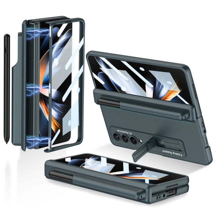 For Samsung Galaxy Z Fold4 GKK Magnetic Hinge Flip Phone Case with Pen Holder & Holder(Green) - free shipping - PMC TechLife - Order now!