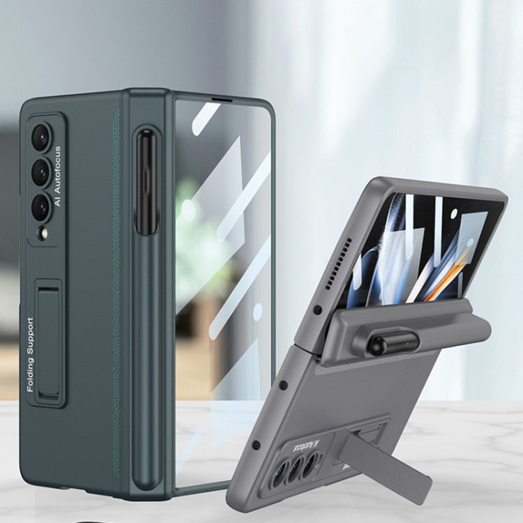 For Samsung Galaxy Z Fold4 GKK Magnetic Hinge Flip Phone Case with Pen Holder & Holder(Silver) - Galaxy Z Fold4 5G Cases by GKK | Online Shopping South Africa | PMC TechLife | Buy Now Pay Later Mobicred