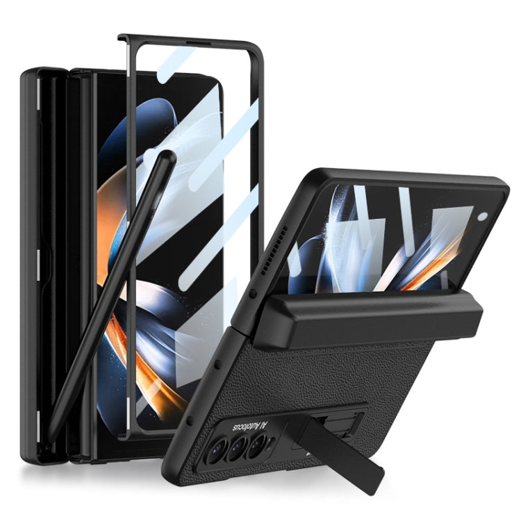 For Samsung Galaxy Z Fold4 GKK Integrated Magnetic Flip Plain Leather Phone Case with Pen Box(Black) - free shipping - PMC TechLife - Order now!