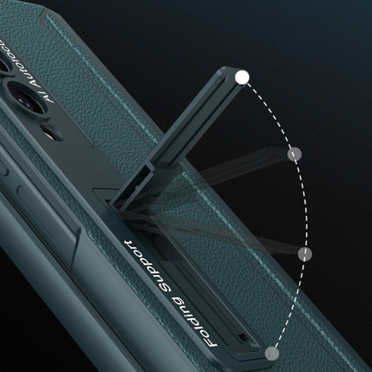 For Samsung Galaxy Z Fold4 GKK Integrated Magnetic Flip Plain Leather Phone Case with Pen Box(Green) - Galaxy Z Fold4 5G Cases by GKK | Online Shopping South Africa | PMC TechLife | Buy Now Pay Later Mobicred