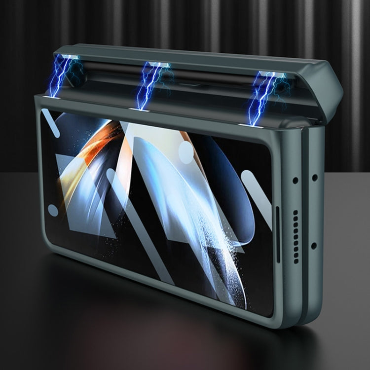 For Samsung Galaxy Z Fold4 GKK Integrated Magnetic Flip Plain Leather Phone Case with Pen Box(Carbon Fiber) - Galaxy Z Fold4 5G Cases by GKK | Online Shopping South Africa | PMC TechLife | Buy Now Pay Later Mobicred