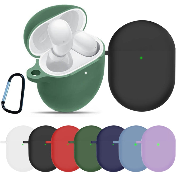 For Redmi Buds4 Silicone Earphone Protective Case with D Carabiner(Deep Green) - Xiaomi Earphone Case by PMC TechLife | Online Shopping South Africa | PMC TechLife