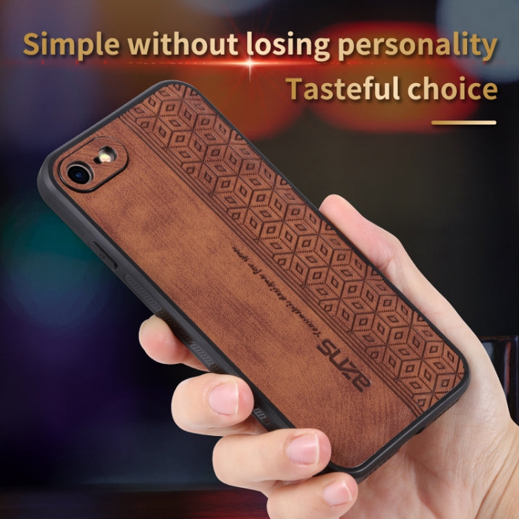 For iPhone SE 2022 / SE 2020 / 8 / 7 AZNS 3D Embossed Skin Feel Phone Case(Brown) - free shipping - PMC TechLife - Order now!