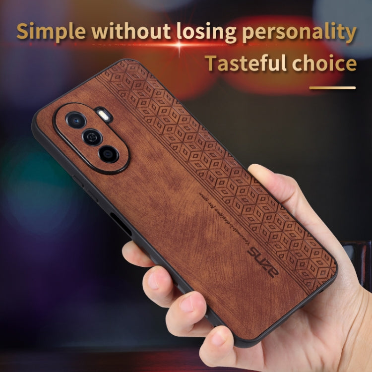 For Huawei Enjoy 50 / nova Y70 AZNS 3D Embossed Skin Feel Phone Case(Brown) - Huawei Cases by AZNS | Online Shopping South Africa | PMC TechLife | Buy Now Pay Later Mobicred