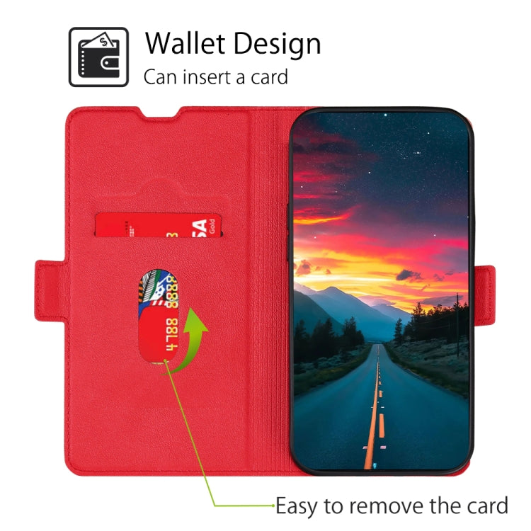 For vivo Y35 4G / Y22 / Y22s Ultra-thin Voltage Side Buckle Leather Phone Case(Red) - vivo Cases by PMC TechLife | Online Shopping South Africa | PMC TechLife | Buy Now Pay Later Mobicred