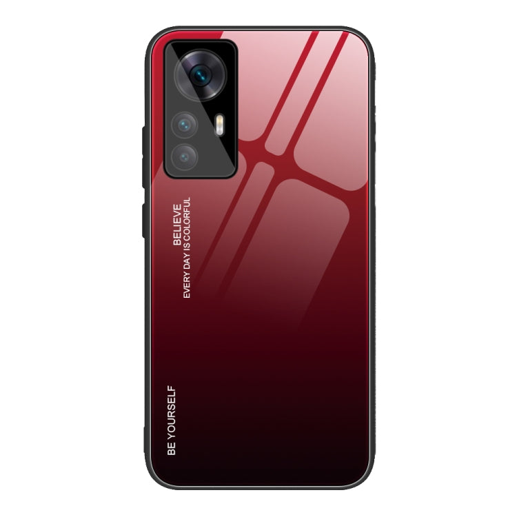 For Xiaomi Redmi K50 Ultra / 12T / 12T Pro Gradient Color Glass Phone Case(Red Black) - free shipping - PMC TechLife - Order now!