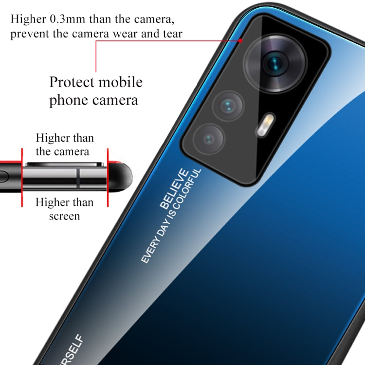 For Xiaomi Redmi K50 Ultra / 12T / 12T Pro Gradient Color Glass Phone Case(Red Black) - free shipping - PMC TechLife - Order now!