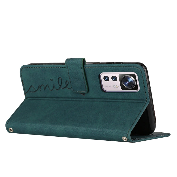 For Xiaomi 12T/12T Pro/Redmi K50 Ultra Skin Feel Heart Pattern Leather Phone Case with Lanyard(Green) - free shipping - PMC TechLife - Order now!