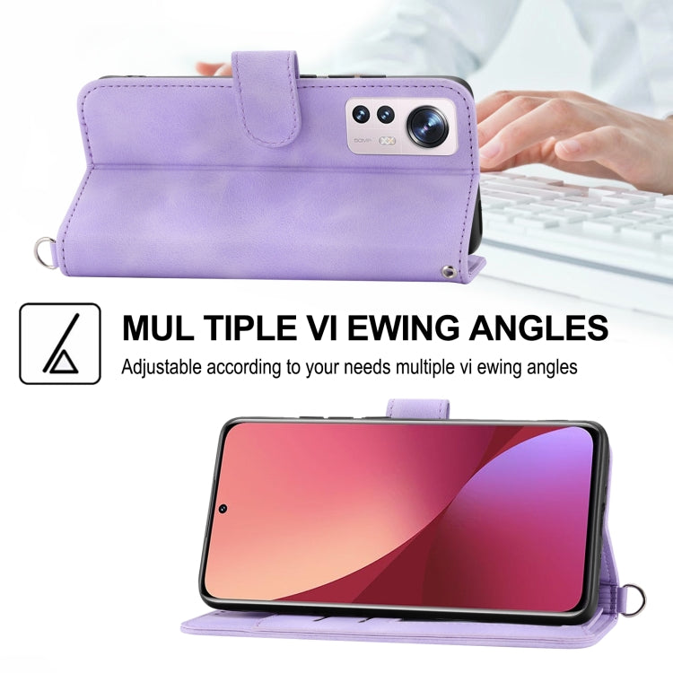 For Xiaomi 12 / 12X Skin-feel Flowers Embossed Wallet Leather Phone Case(Purple) - free shipping - PMC TechLife - Order now!