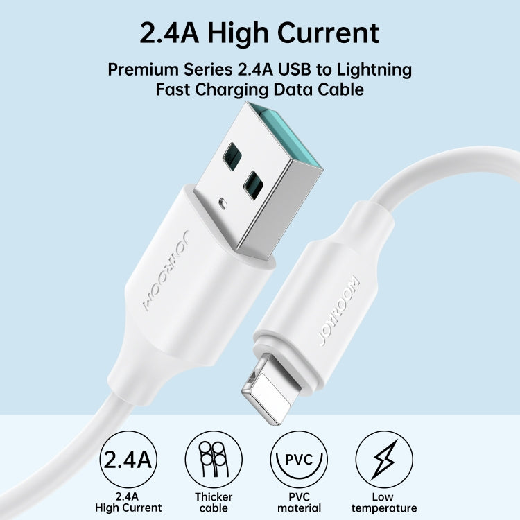 JOYROOM S-UL012A9 2.4A USB to 8 Pin Fast Charging Data Cable, Length:0.25m(White) - Normal Style Cable by JOYROOM | Online Shopping South Africa | PMC TechLife