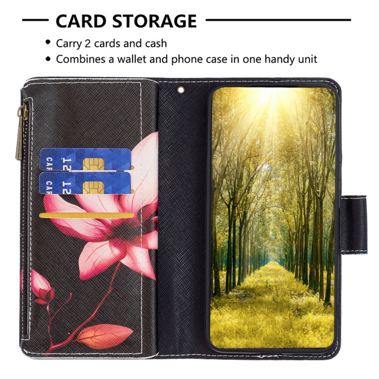 For Samsung Galaxy A14 5G Colored Drawing Pattern Zipper Leather Phone Case(Lotus) - free shipping - PMC TechLife - Order now!