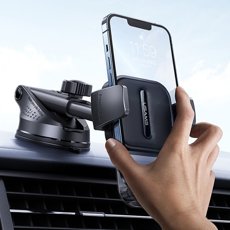 USAMS US-ZJ072 Car Center Console Retractable Transparent Holder(Black) - Universal Car Holders by USAMS | Online Shopping South Africa | PMC TechLife | Buy Now Pay Later Mobicred