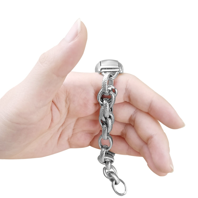 For Xiaomi Mi Band 5 / 6 Corrugated Twist Chain Metal Watch Band(Silver) - free shipping - PMC TechLife - Order now!