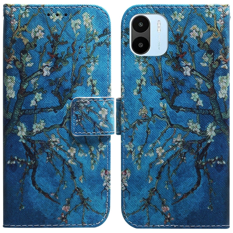 For Xiaomi Redmi A1 Coloured Drawing Horizontal Flip Leather Phone Case(Apricot Flower) - free shipping - PMC TechLife - Order now!