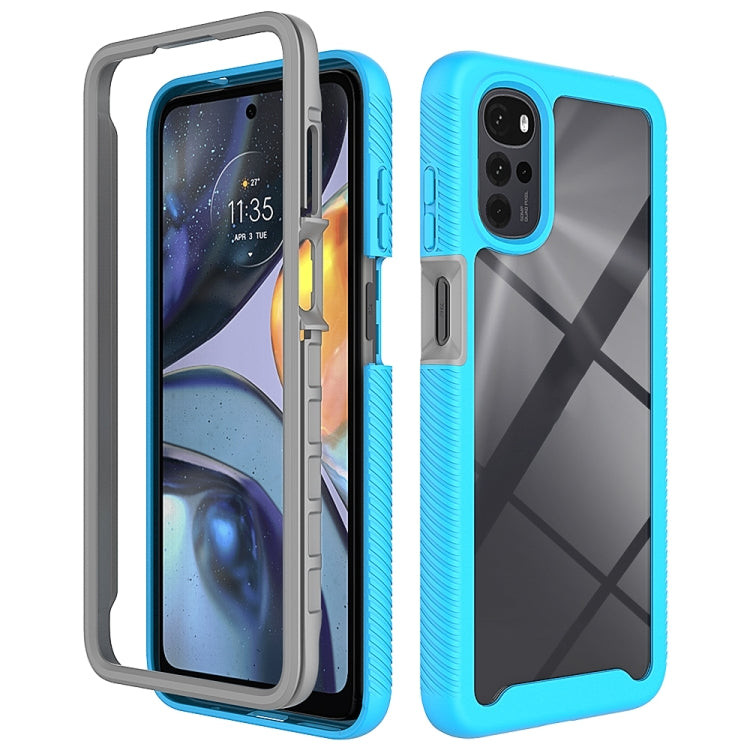 For Motorola Moto G22 / E32 Starry Sky Solid Color TPU Clear PC Phone Case(Sky Blue) - free shipping - PMC TechLife - Order now!