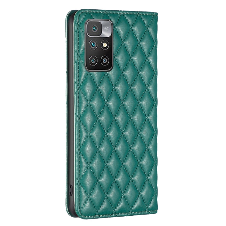 For Xiaomi Redmi 10 2022 / Note 11 4G Diamond Lattice Magnetic Leather Flip Phone Case(Green) - free shipping - PMC TechLife - Order now!