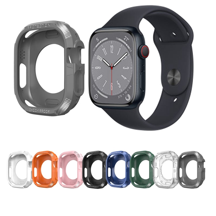 Carbon Fiber Shockproof Case For Apple Watch Series 8&7 45mm(White) - Watch Cases by PMC TechLife | Online Shopping South Africa | PMC TechLife | Buy Now Pay Later Mobicred