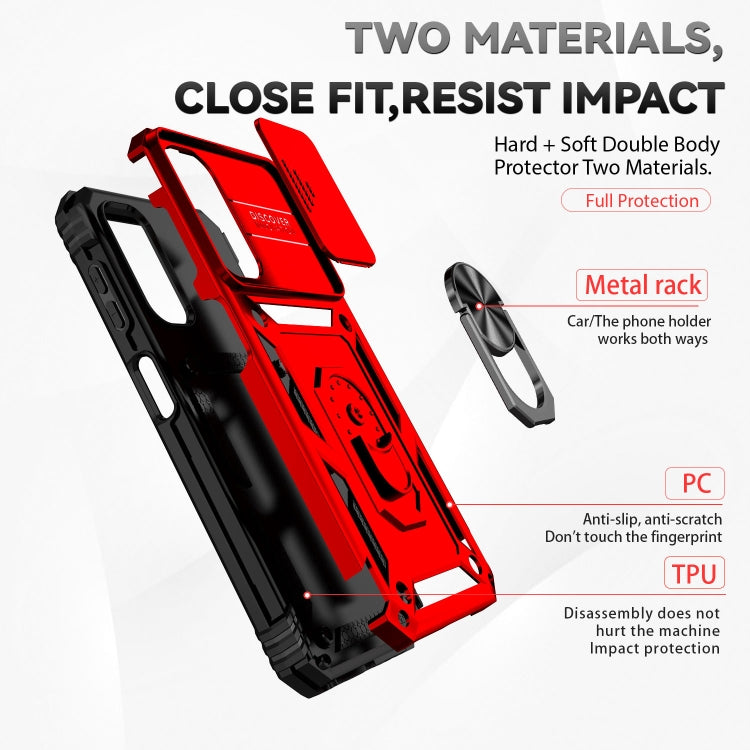 For Samsung Galaxy A14 5G Sliding Camshield Holder Phone Case(Red) - free shipping - PMC TechLife - Order now!