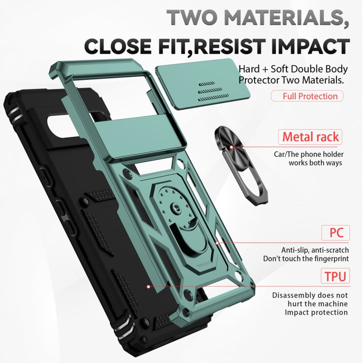 For Google Pixel 7 5G Sliding Camshield Holder Phone Case(Dark Green) - free shipping - PMC TechLife - Order now!