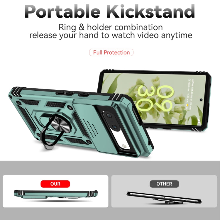 For Google Pixel 7 5G Sliding Camshield Holder Phone Case(Dark Green) - free shipping - PMC TechLife - Order now!