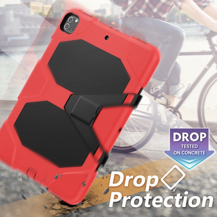 For iPad Pro 12.9 inch (2020) Shockproof Colorful Silicon + PC Protective Tablet Case with Holder & Shoulder Strap & Hand Strap (Red) - iPad Pro 12.9 (2020) Cases by PMC TechLife | Online Shopping South Africa | PMC TechLife | Buy Now Pay Later Mobicred