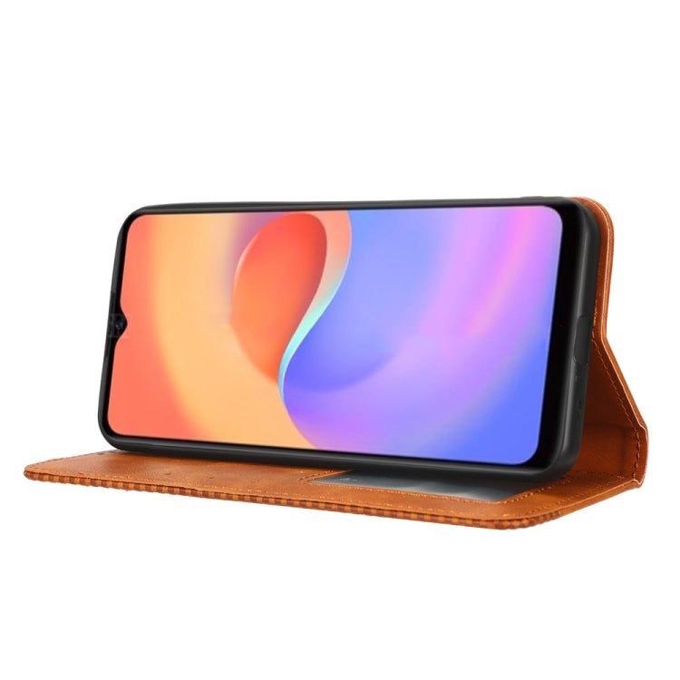 For ZTE Blade A52 Lite Magnetic Buckle Retro Texture Leather Phone Case(Brown) - free shipping - PMC TechLife - Order now!