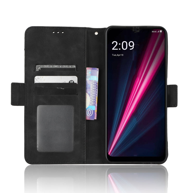 For T-Mobile REVVL 6 Pro 5G Skin Feel Calf Texture Card Slots Leather Phone Case(Black) - More Brand by PMC TechLife | Online Shopping South Africa | PMC TechLife