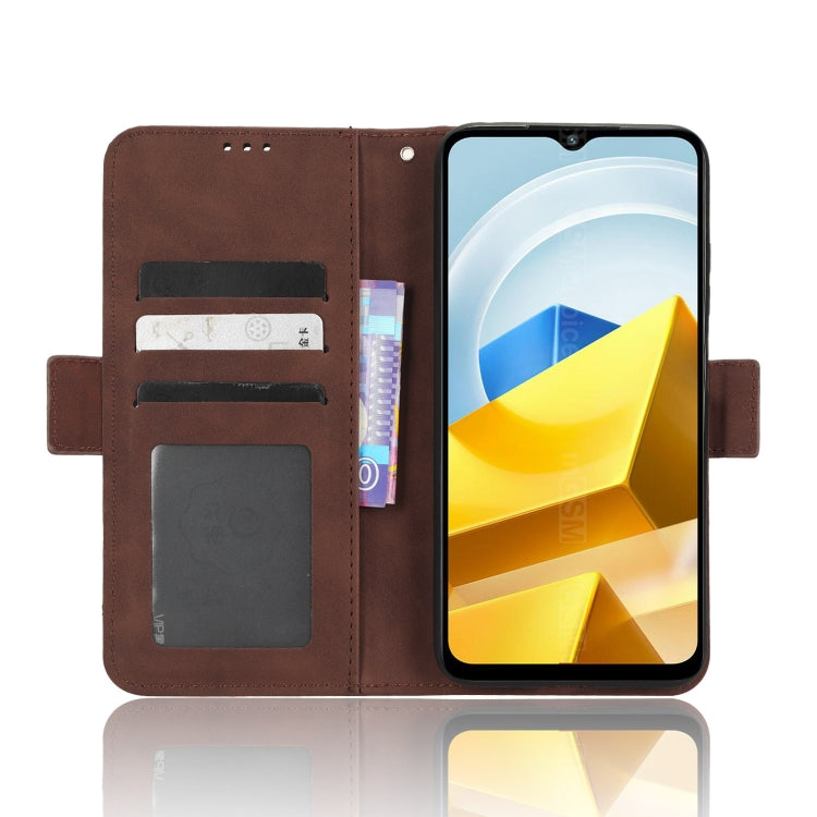 For Xiaomi Poco M5 Skin Feel Calf Texture Card Slots Leather Phone Case(Brown) - free shipping - PMC TechLife - Order now!