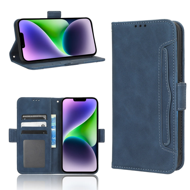 For iPhone 14 Skin Feel Calf Texture Card Slots Leather Phone Case(Blue) - free shipping - PMC TechLife - Order now!