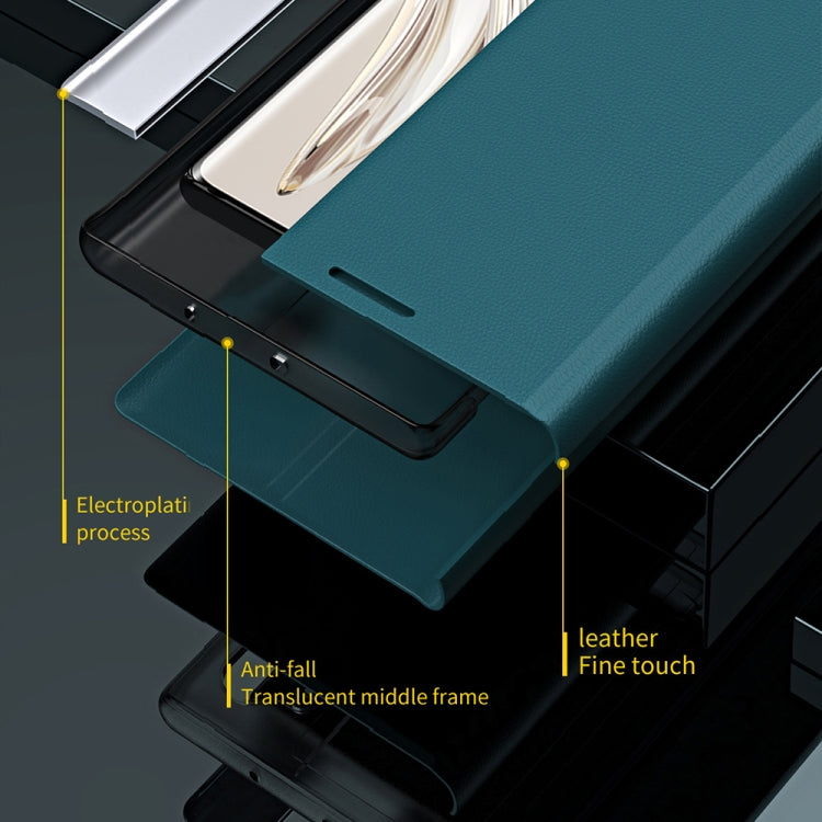 For Honor 70 Side Electroplated Magnetic Leather Phone Case(Pink) - Honor Cases by PMC TechLife | Online Shopping South Africa | PMC TechLife