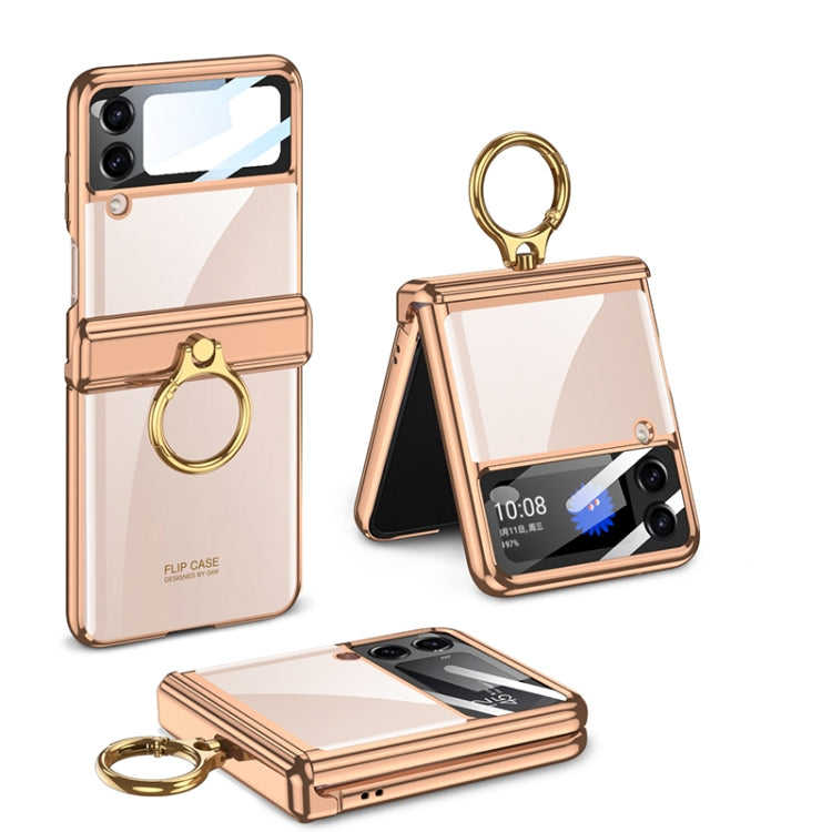 For Samsung Galaxy Z Flip4 GKK Magnetic Folding Phantom Rotary Phone Case with Ring Holder(Gold) - Galaxy Z Flip4 5G Cases by GKK | Online Shopping South Africa | PMC TechLife | Buy Now Pay Later Mobicred
