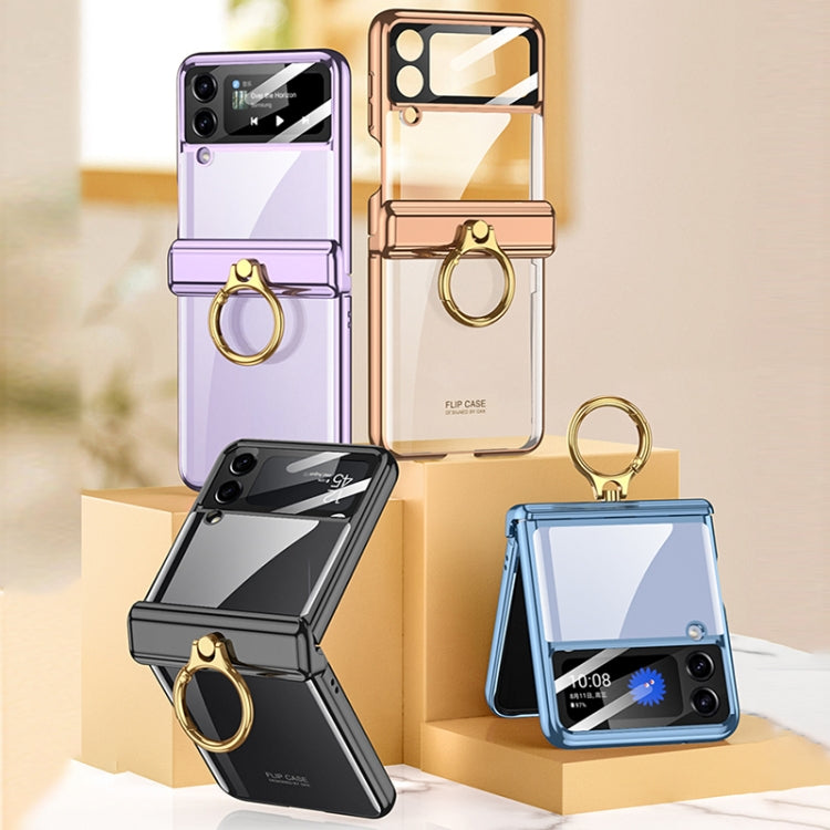 For Samsung Galaxy Z Flip4 GKK Magnetic Folding Phantom Rotary Phone Case with Ring Holder(Gold) - Galaxy Z Flip4 5G Cases by GKK | Online Shopping South Africa | PMC TechLife | Buy Now Pay Later Mobicred