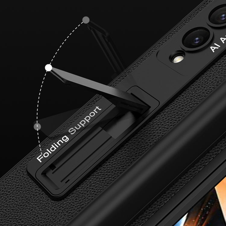 For Samsung Galaxy Z Fold4 GKK Ultra-thin Shockproof Leather Protective Case with Holder & Pen Slots(Black) - free shipping - PMC TechLife - Order now!
